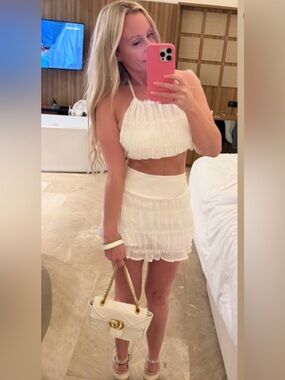 Elegant White Halter 2 piece set